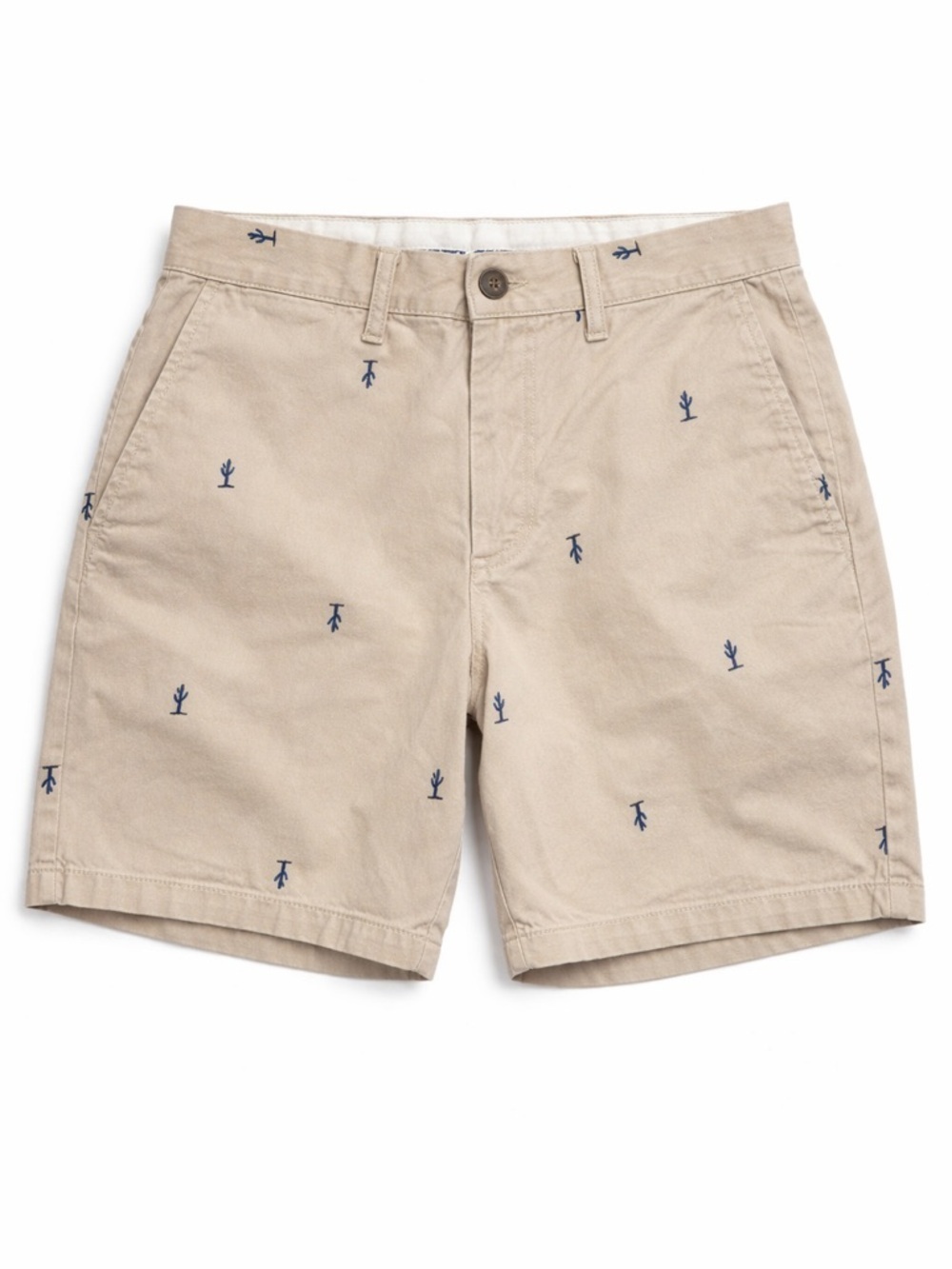 Old Navy Slim Fit Cactus Print Shorts Beige 29